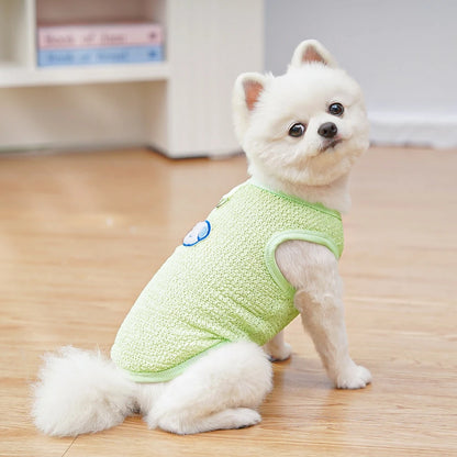 Cute Dog Cooling Vest Solid Breathable Mesh Thin Small Dog Summer Clothes  Bichon Medium Cat T Shirts Clothing Puppy Undershirt