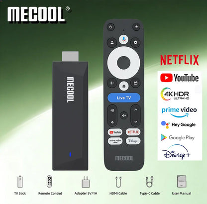 MECOOL MEgo 1 Android TV Stick Reltek Quad-core 8GB Google TV Sticks 2K Dolby Netflix TV Box 2025 High Quality Consoles ip tv