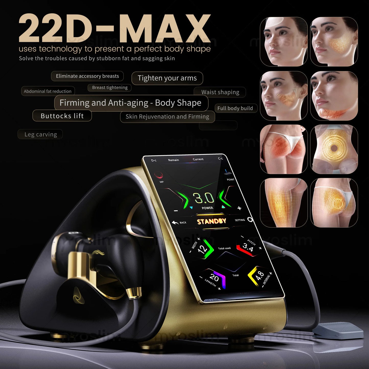22D MAX Hifu skin rejuvenation facial lifting skin firming anti-aging beauty machine, suitable for salons