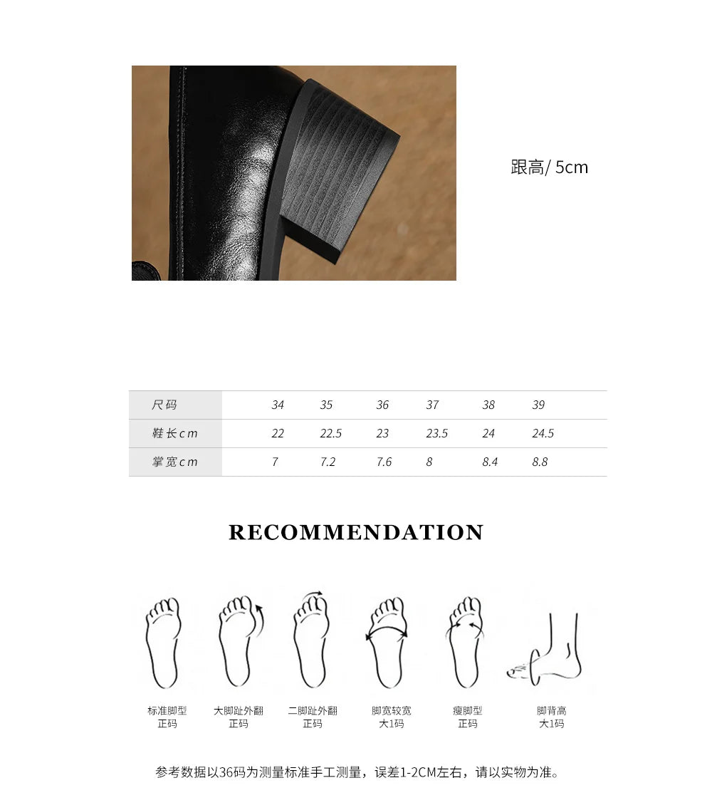 2026 New Spring Genuine Leather Women Shoes Round Toe Women Pumps Brogue Designs Shoes for Women High Heel Loafers Ladies Shoes