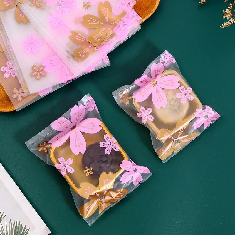 100Pcs Mooncake Wrapping Bag Machine Seal Plastic Bags For Egg Yolk Cookie Packaging Mid-Autumn Festival Party Decor Supplies