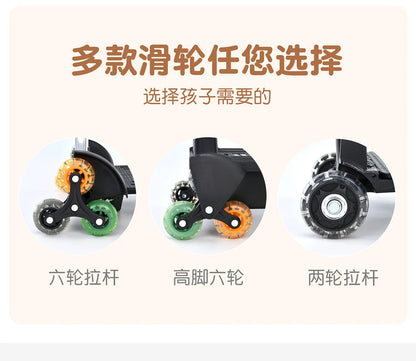 Capybara Rolling School Backpack Children School Bag with Wheels Girls Boys Trolley Schoolbag Rolling Wheeled Backpacks