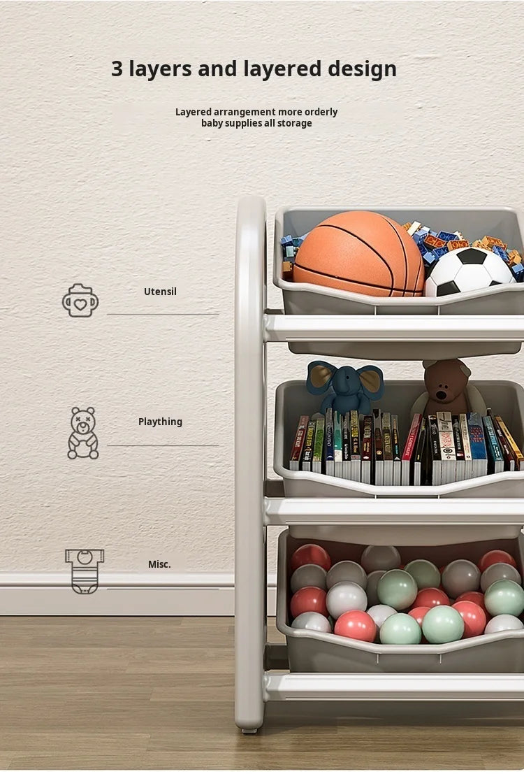Baby Toy Storage Cabinet Classification Organization Storage Box Sundries Storage Bookshelf Cabinet for Living Room & Bedroom