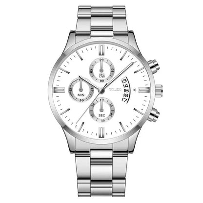 Luxury Men Stainless Steel Watch Calendar Quartz Wristwatch Business Watches Man Clock Relogio Masculino