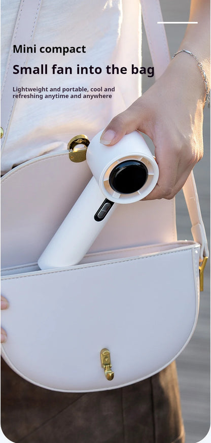 2025 Handheld Fan 5200mAh with LED Display Semiconductor Refrigeration 100 Speeds USB Rechargeable For Sport