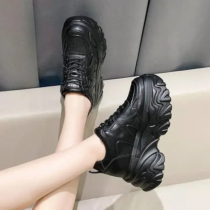 Trendy 2025 New Spring Summer Women's Shoes High Heel Increased Thick Bottom Flats White Casual Shoes Loafers