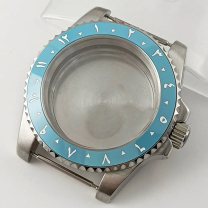 Goutent 40mm Sapphire Crystal Watch Case Blue Ceramic Bezel Fit NH34 NH35 NH36 ETA 2824 PT5000 ST2130 Movement