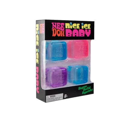 New Needoh Nice Ice Baby Fidget Cube Set 4 Pack Super Solid Squishy Sensory Toys Non-toxic Squeeze Toys for ADHD and Autism Gift