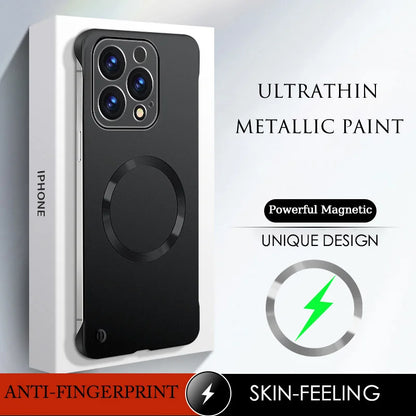 New Slim Thin Matte Metal Painted PC Magnetic Case For Magsafe iPhone 17 Air 17 16 15 14 13 12 Pro Max Plus Frameless Cover