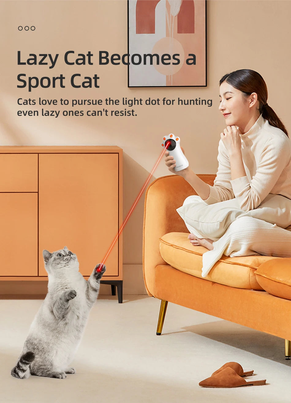 ROJECO Automatic Cat Laser Toy Interactive Intelligent Toys LED Motion Activate Pet Indoor Handheld Wireless Cat Toy Accessories
