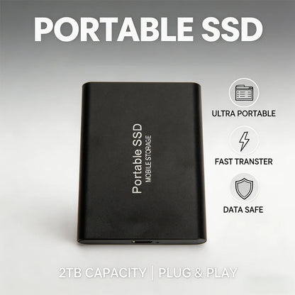 Highly cost-effective external hard drive, durable, efficient, and portable, with 256TB high-speed USB 3.1 Type C