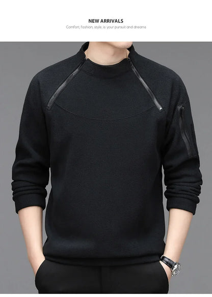 Men's Sweatshirs Spring Fall Long-sleeved T-shirt Top Loose Trend Round Neck Bottoming Shirt Lightweight Casual Sports