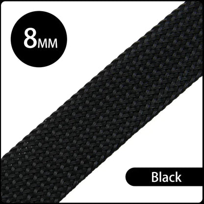 1~50M PET Braid Sleeve High Density 8mm Insulated Expandable Braided Wires Organizer Cable Wrapping Sheath Protector