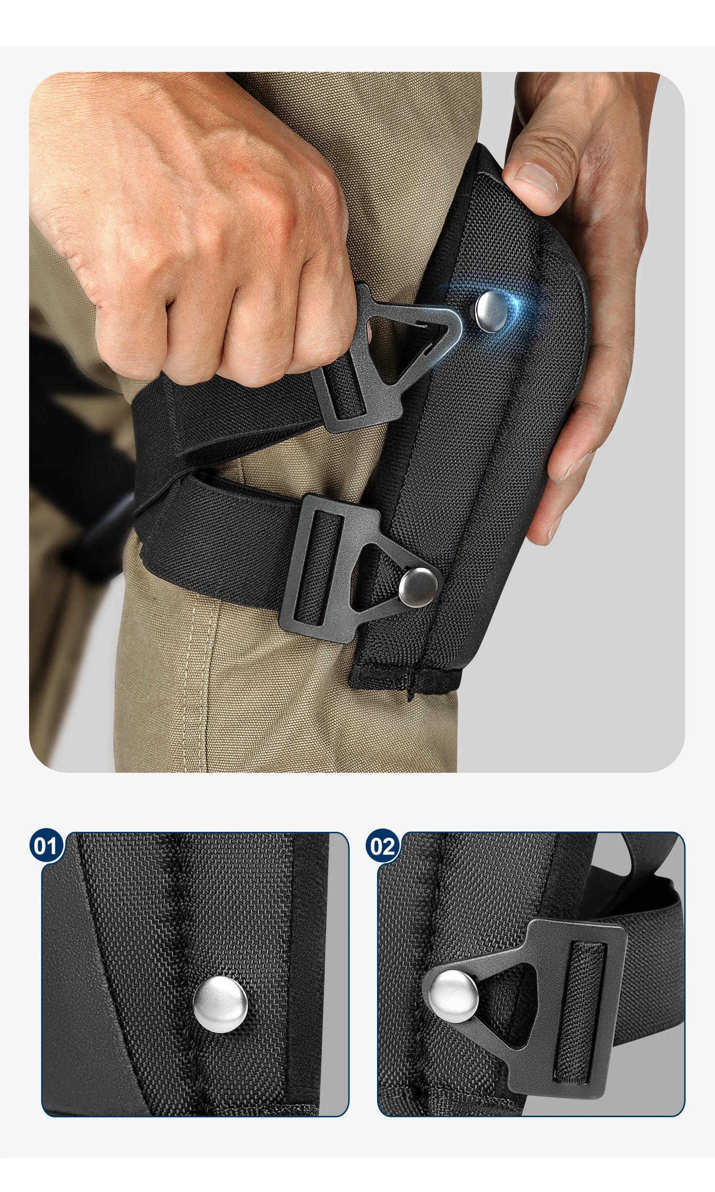 Knee Pads for Work - Heavy Duty Foam Padding Knee Pads with Strong Double Straps – Comfortable Knee Protection