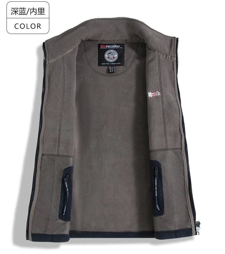 new men's fleece with fleece thickened warm windproof outdoor casual storm jacket fashion men's coat