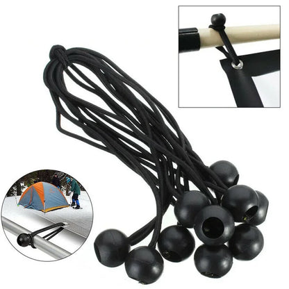 50/10pcs Bungee Ball Tarps Canvas Tarpaulin Flagpole Ties Cord Ends Elastic Rope Lace Fixed Boat Pole Camping Tent Accessories