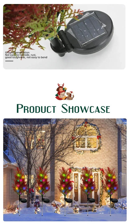 Solar LED Lights Christmas Tree Lawn Lamp Holiday Lantern For House Festive Wedding Courtyard Garden Decoration RGB Light