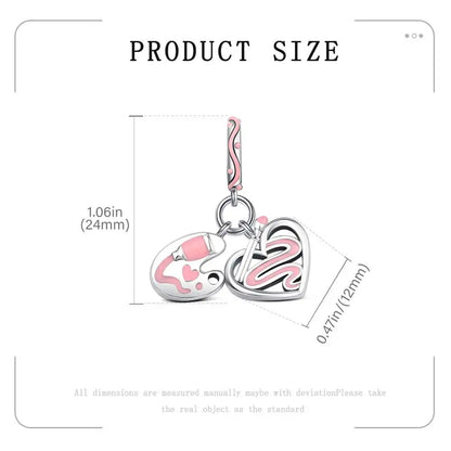 Elegant Mother's Day gifts For mom Ballet Pendant Fit Original Bracelet Diy Jewelry Fine Perfect Heart Rainbow Charm Daily Wear