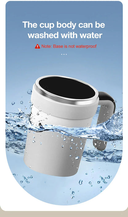 380ML Automatic Magnetic Stirring Mug with Straw & Lid Stainless Steel Waterproof USB Electric Mixing Coffee Mug 2025 New