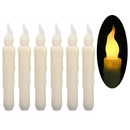 Lot de 6 bougies décoratives LED sans flamme, à piles, avec télécommande et minuterie, pour la maison, les fêtes et les mariages.
