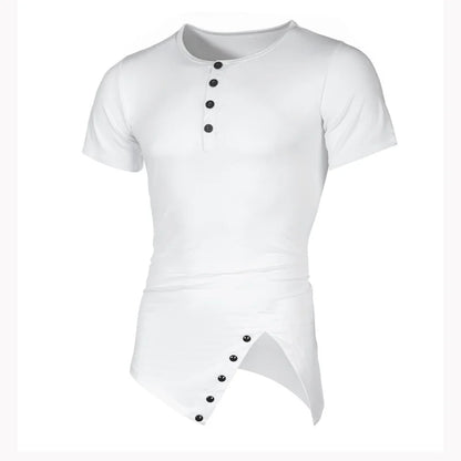 MRMT 2026 Brand New Men's Popular Irregular Short-Sleeved Men's Solid Color All-Match T-Shirt Hip-Hop Hip-Hop Fashion Casual Men