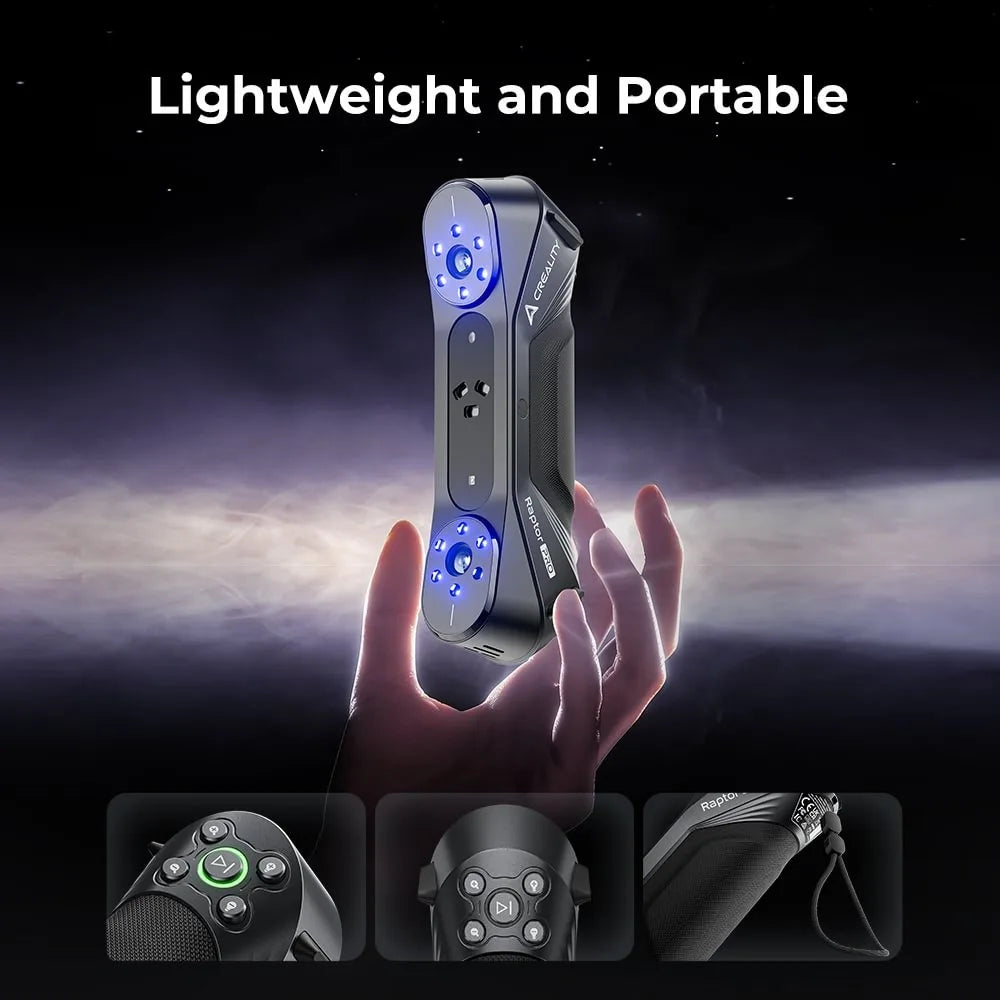 Creality Raptor Pro 3D Scanner 22+7 Blue Laser Line / NIR Light 0.02mm Accuracy 60FPS Anti-Shake Tracking 24Bit Color Scanning