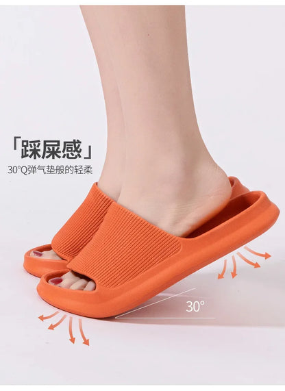 Youpin Thick Platform Women Bathroom Home Slippers Cloud Slippers Soft Sole EVA Indoor Slides Sandals Summer Non-slip Mi