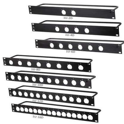 1U 2U Rack Patch Panel 8 12 16 24 Way Channel Flight Case Mount for XLR Connecctor Male Female SpeakOn Cabinet Mounting Panel