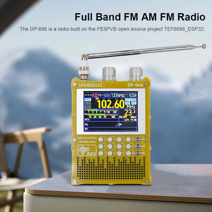 DP-666 TEF6686 Radio High Sensitivity Full Band FM AM Short Wave Radio with LCD Display High Sensitivity DSP Receiver Radio