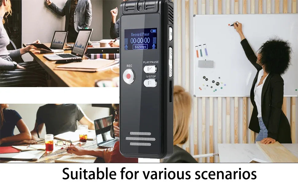 Digital Voice Activated Recorder with Playback - 2200 Hours Audio Recording Device, 1536Kpbs HD Dual MIC Tape Recorder Device fo