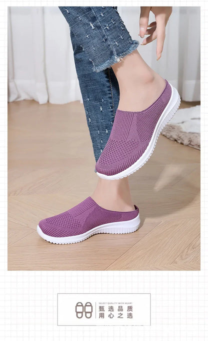 Women's Summer Shoes Plus Size Casual Single Ladies Shoes Soft Sole Cover Half Slippers Sale Shoes with Free Shipping