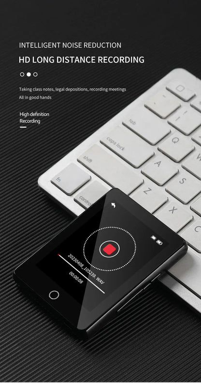 Metal Full Screen 3.0-inch MP3 Music Player Bluetooth 5.0 External Play Mini Portable Walkman/FM/eBook/Recorder MP4 Touch Screen