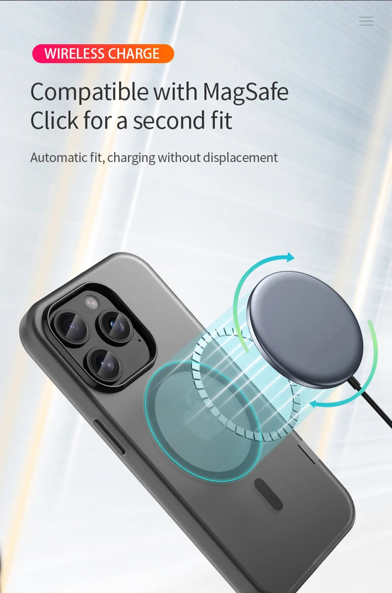 Magnetic Wireless Charge For Magsafe Case for iphone 17 Air 16E 16 15 14 13 12 11 iphone17 Pro Max Plus Matte TPU Bumper Cover