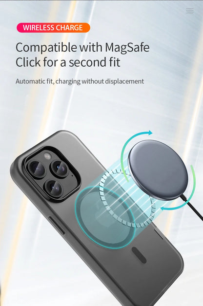 Magnetic Wireless Charge For Magsafe Case for iphone 17 Air 16E 16 15 14 13 12 11 iphone17 Pro Max Plus Matte TPU Bumper Cover