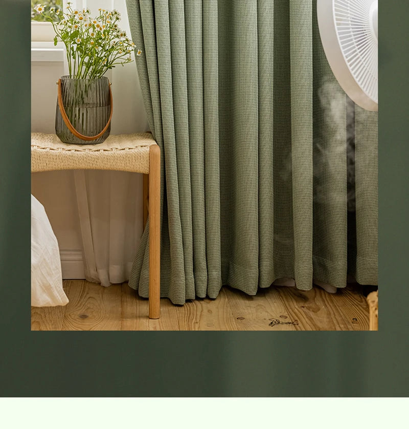 Modern Simple Balcony Drapes Light Luxury Bedroom Thick Blackout Curtain Large Area Bay Window Curtains Home Living Room Drape