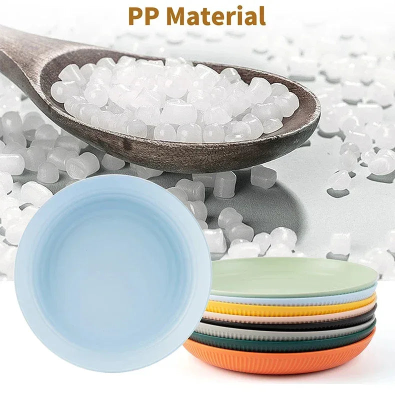 Colourful Wheat Straw Cutlery Set 4Pcs Bowl Cup Dish Set Portable Tableware Set Dinnerware Kits for Picnic Camping