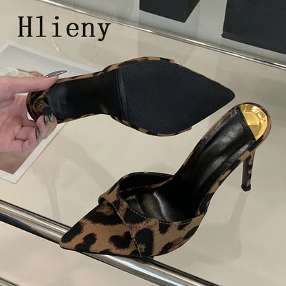 Hlieny 2026 Summer Fashion Stiletto Heels Women Pointed Toe Slippers Banquet Dress Sandals Party Wedding Mule Slides Shoes