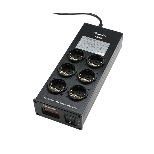 Pawalle LB60 EU power filter anti surge socket with overload protection and voltage display function