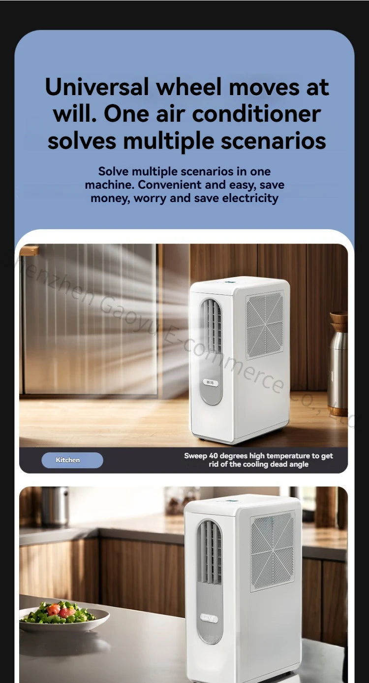 New Ductless Portable Air Conditioner for Kitchen & Room Cooling, No Installation Needed, Fast Cooling Mobile AC Unit