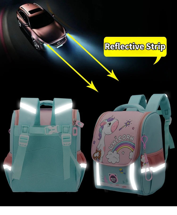 Waterproof Children Primary School Bags Cute Unicorn Rainbow Backpacks Kids Cartoon Animal Dinasour Shcoolbags for Kindergarten