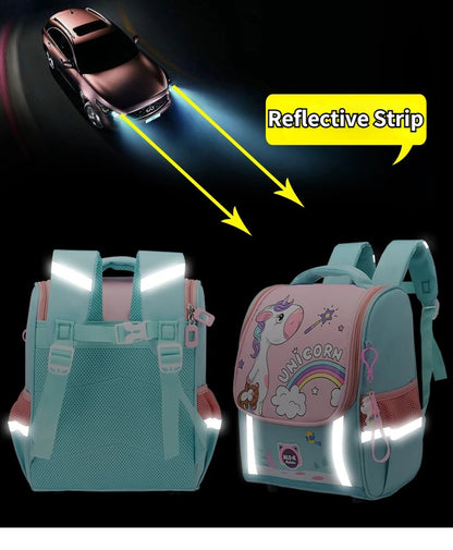 Waterproof Children Primary School Bags Cute Unicorn Rainbow Backpacks Kids Cartoon Animal Dinasour Shcoolbags for Kindergarten