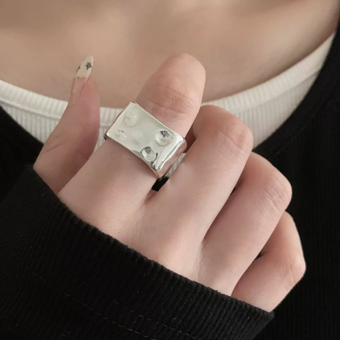 VENTFILLE 925 Sterling Silve Love Heart  Ring for Women Girl Gift Line Pearl Korean Sweet  Jewelry Birthday Gift Dropshipping