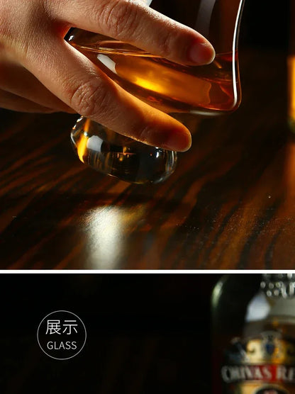 Crystal Whiskey Glass Handmade Tulip Design Big Belly Cognac Tasting Cup For Scotch Bourbon Barware Home Bar Gift Set