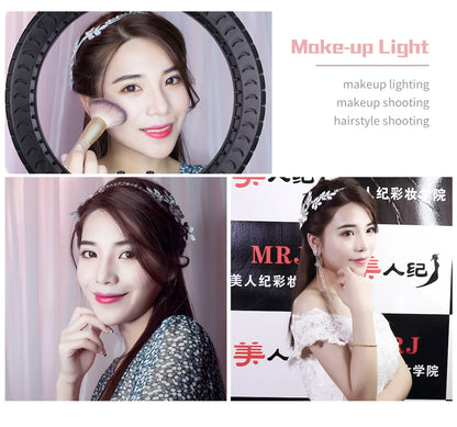 SH Ring Light 18inch Kit 36W 6500K Professional LED Control Stand Phone Holder Tube  Bag for Tattoo Lash Extension Barber Light