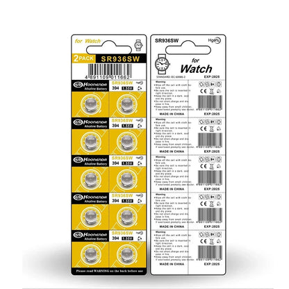 5-10PCS 1.55V AG9 50mAh Button Cell LR936 394 SR936SW CX194 LR45  G9A 194 394A SR936 L936F Cell Coin Watch Toys Remote Battery