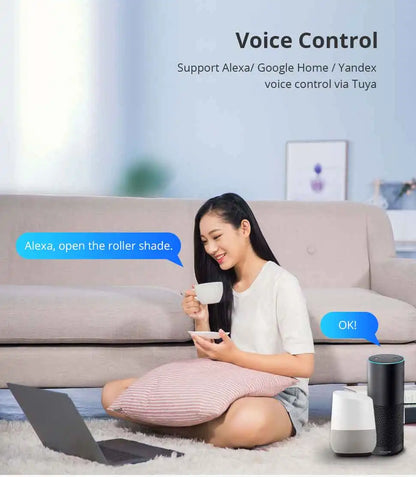 Zemismart WiFi Electric Roller Shade Motor for 17mm 25mm 28mm Tube Built-in Battery Work with Tuya Alexa Google Home Alice Voice