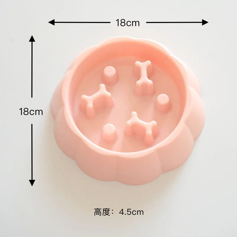 Pet Supplies Color Slow Feeder Cat Bowl Anti-choking Plastic Dog Puzzle Food Bowl, Dog Water Basin For Anxiety Relief