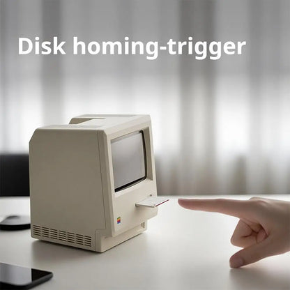Desktop Digital Clock Retro Classic Design Beige Floppy Disk Decor Tech Gadget Gift For Men Women Office Desk Novelty Ornament