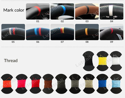 For Seat Ibiza 2004 2005 2006 Custom Car Steering Wheel Braid Cover Hand Sewing DIY Artificial leather Suede Car Accessories by PDG ibma