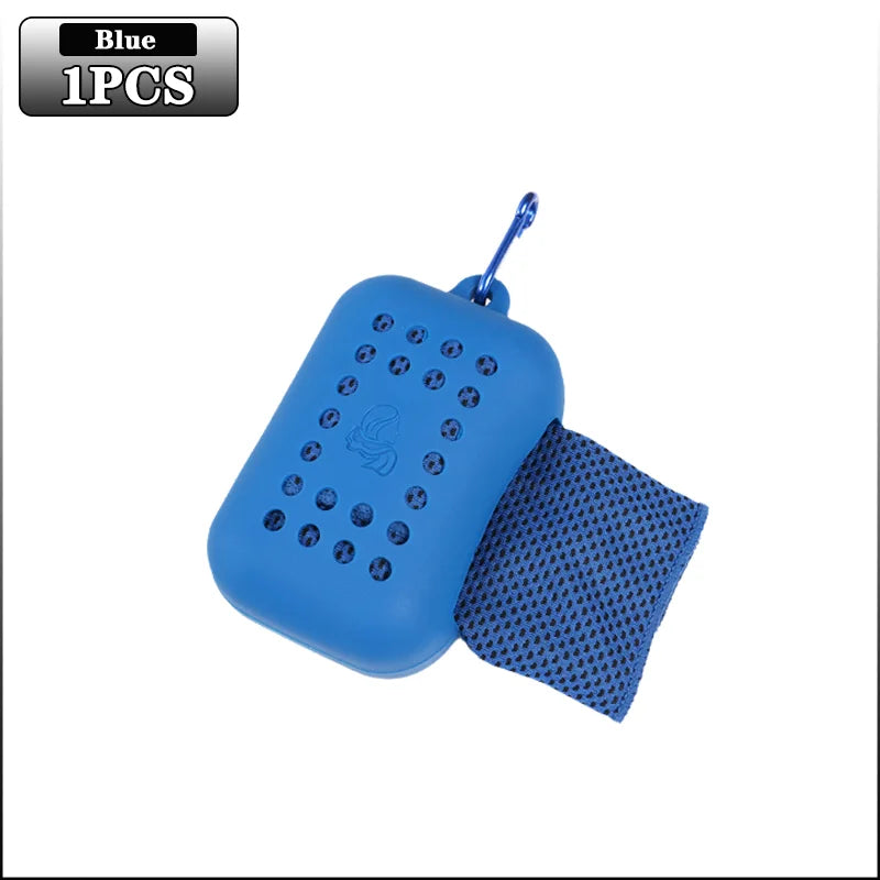 10PCS Portable Mini Silica Gel Set Cold Towel Polyester Fiber Outdoor Cooling Towel Fitness sports gym Run quick Dry Cool Towel